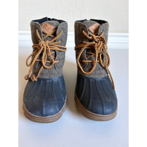SPERRY Saltwater 6M Brown Wool Rubber Duck Boots Wool Quarter - Picture 7 of 11